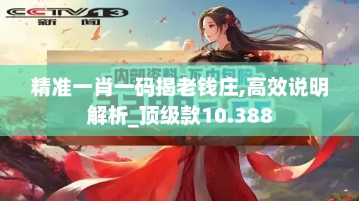 精准一肖一码揭老钱庄,高效说明解析_顶级款10.388