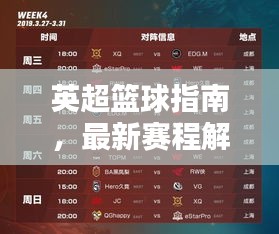 英超篮球指南，最新赛程解析与战术攻略
