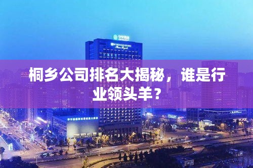 桐乡公司排名大揭秘，谁是行业领头羊？